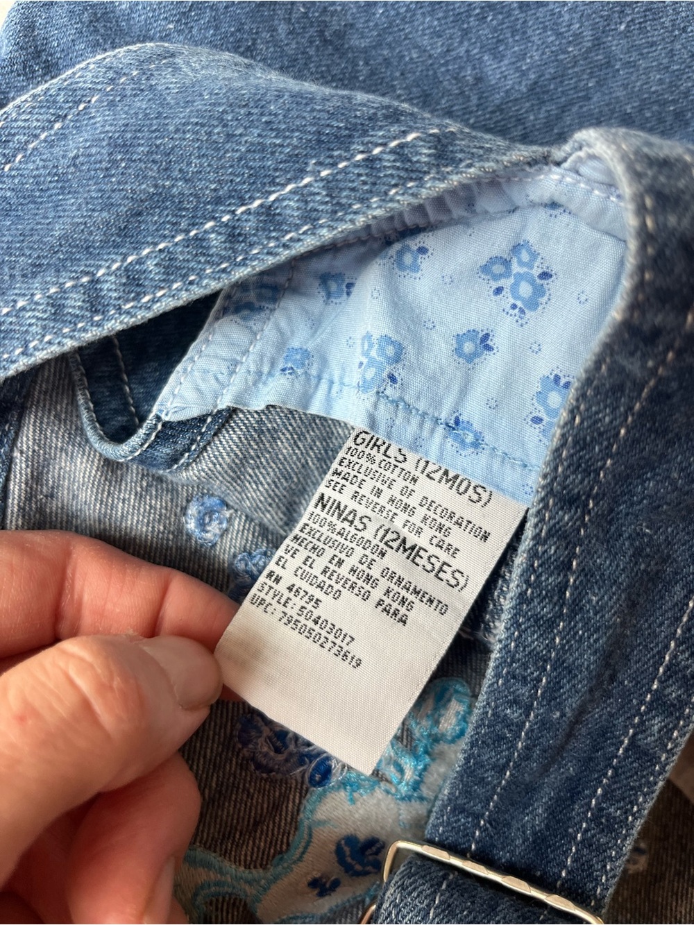 VINTAGE BLUES CLUES EMBROIDERED DENIM OVERALLS 12 MONTHS - Picture 3 of 4